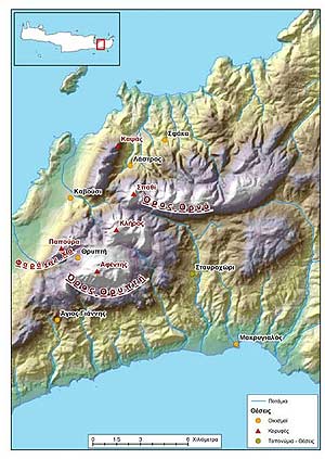 Χάρτης 3: Όρος Θρύπτης και γύρω περιοχή, Νομός Λασιθίου 